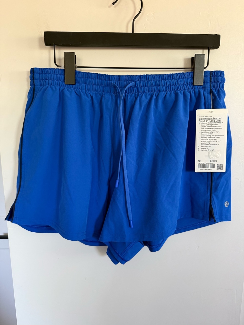 NWT Lululemon Lightweight High-Rise Relaxed Short 3" *Long Liner Size 12